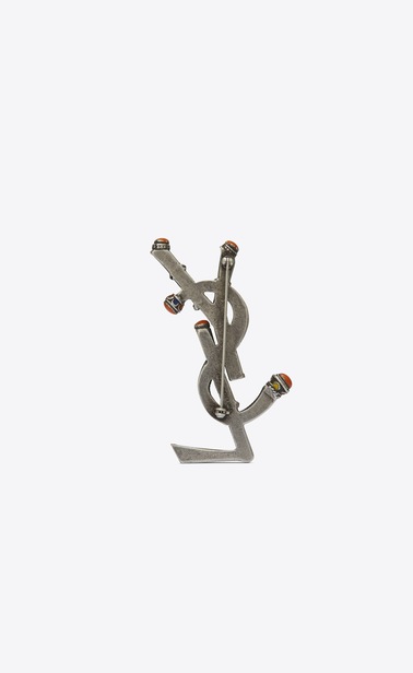 spilla opyum berber in stagno argentato e smalto multicolore